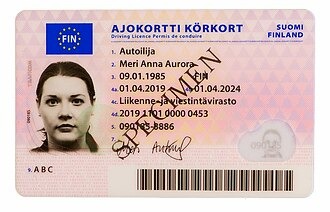 Finnish Driver’s Licence Front Side