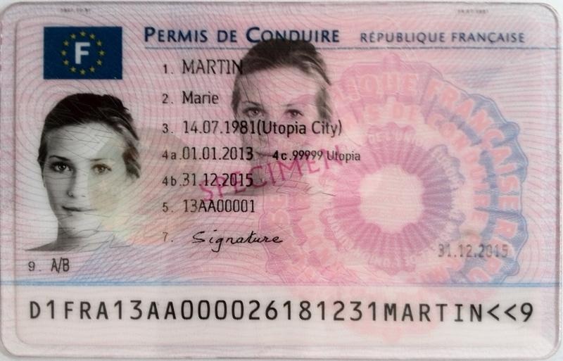 French Driver’s License Sample 2025